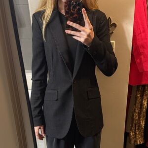 Anne Klein Black Pinstripe Blazer